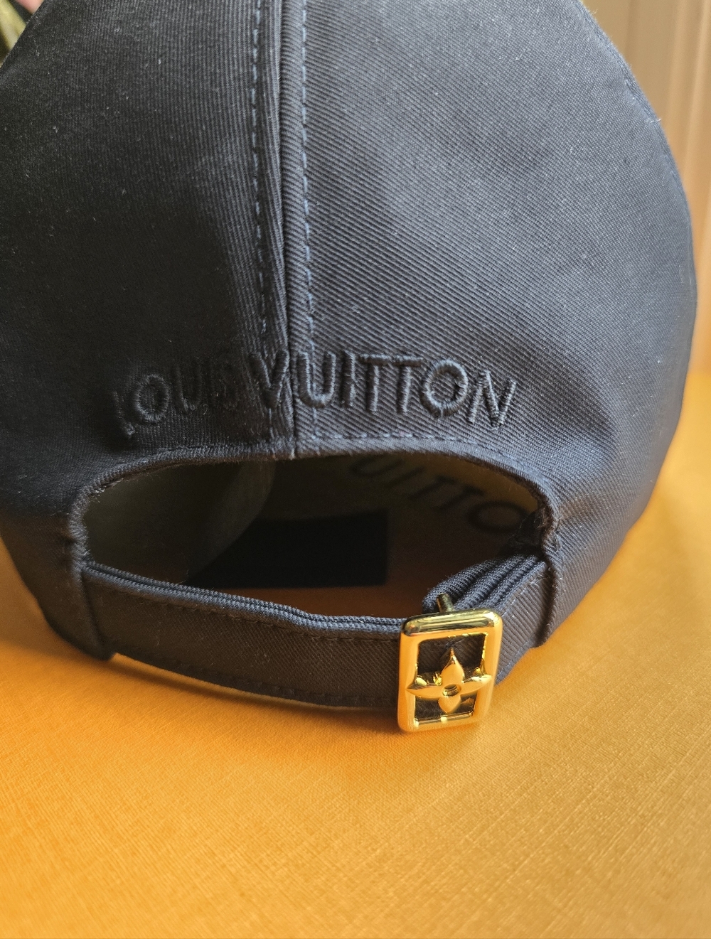 LIKE NEW Louis Vuitton Logo Embroidered Cotton Cap Black M7293L - Picture 4 of 10